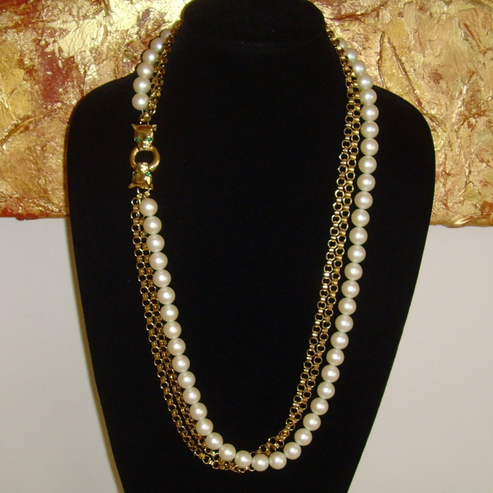 Givenchy Faux Pearl and Gold-Tone Necklace